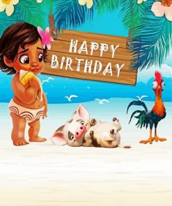 Happy Birthday Baby Moana paint by number