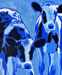 Happy Blue Cows paint by number