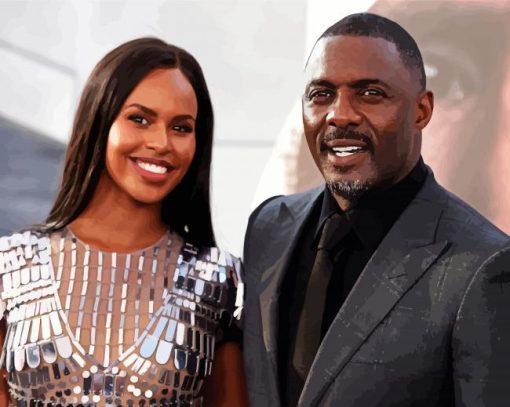 Idris Elba And His Wife paint by number