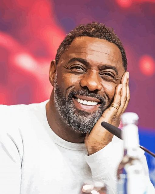 Idris Elba Smiling paint by number