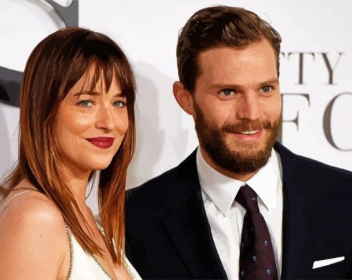 Jamie Dornan And Dakota Johnson paint by number