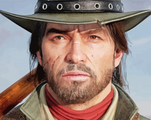 John Marston Game Character paint by number