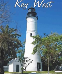 Key West Lighthouse In Florida paint by number