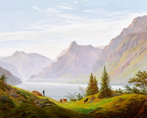 Landscape By Caspar David Friedrich paint by number