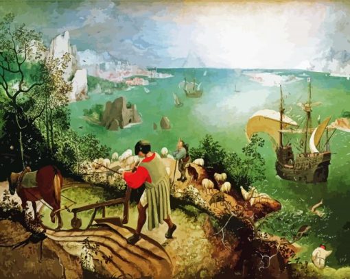 Landscape With The Fall Of Icarus By Pieter Bruegel paint by number