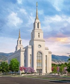 Layton Utah Temple paint by numbers