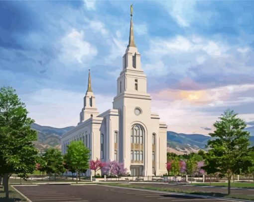 Layton Utah Temple paint by numbers