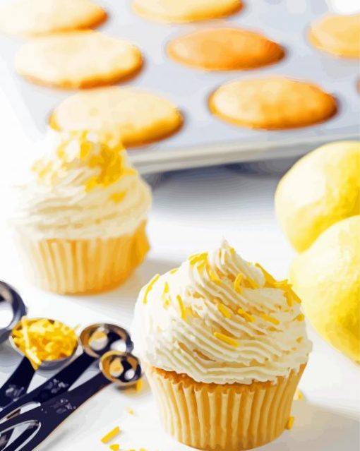 Lemon Cupcakes paint by number