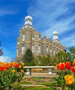 Logan Utah Temple paint by number