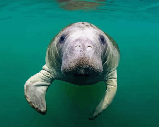 Manatee Animal paint by number