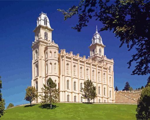 Manti Utah Lds Temple paint by numbers