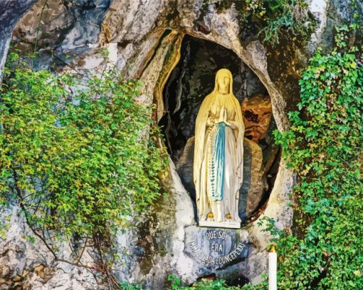 Massabielle Grotto In Lourdes France paint by number