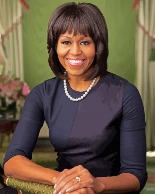 Michelle Obama Smiling paint by number