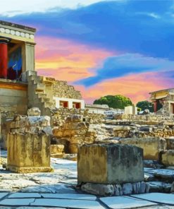 Minoan Palace Of Knossos Heraklion paint by number