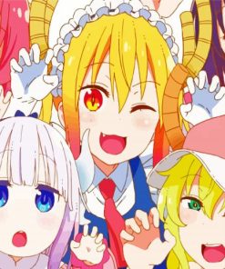 Miss Kobayashi S Dragon Maid Manga Characters paint by number