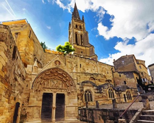 Monolithic Church Of Saint Emilion paint by number