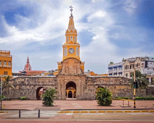 Monumento Torre Del Reloj Cartagena paint by number