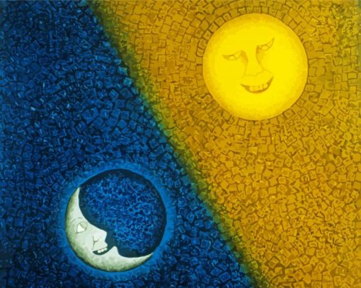 Moon And Sun By Rufino Tamayo paint by number