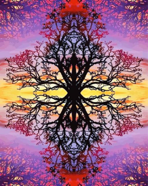 Mystical Tree Reflection paint by number