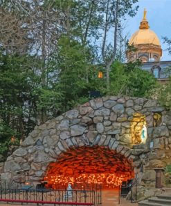 Notre Dame Grotto Indiana paint by number