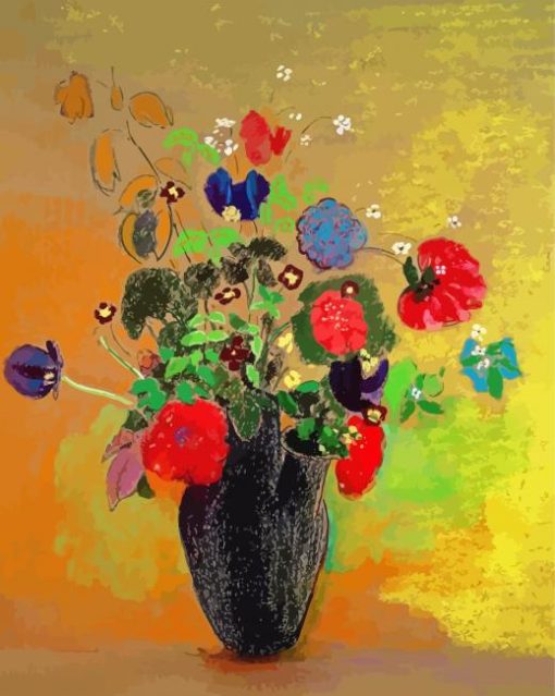 Odilon Redon Vase Of Flowers paint by number