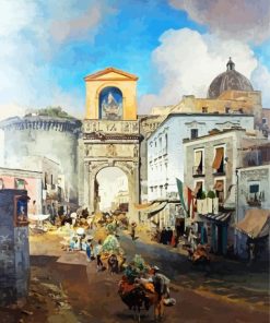 On The Way To The Market Achenbach paint by number