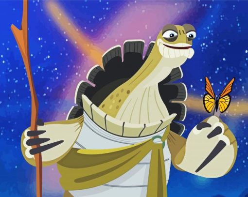 Oogway And Butterfly paint by number