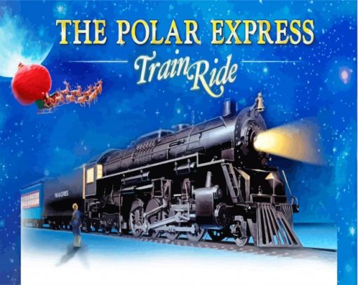 Polar Express Christmas Train Ride paint by number