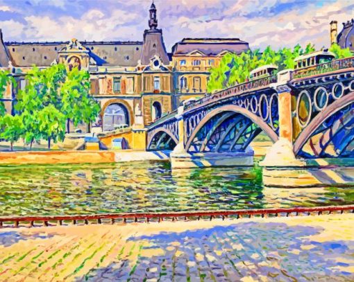 Pont Du Carrousel By Gustave Cariot paint by number