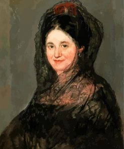 Portrait Of Lady In A Black Mantilla By Francisco Goya paint by number