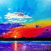 Rainbow Sunset Art paint by number