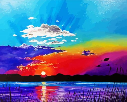 Rainbow Sunset Art paint by number