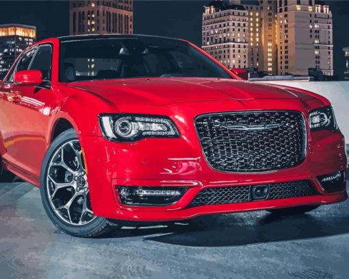 Red Chrysler 300 Srt paint by number