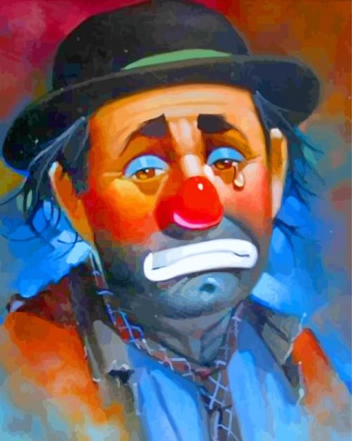 Sad Hobo Clown Crying paint by number