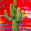 Saguaro Cactus Art paint by number