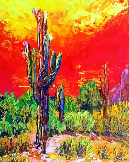 Saguaro Cactus National Park Art paint by number