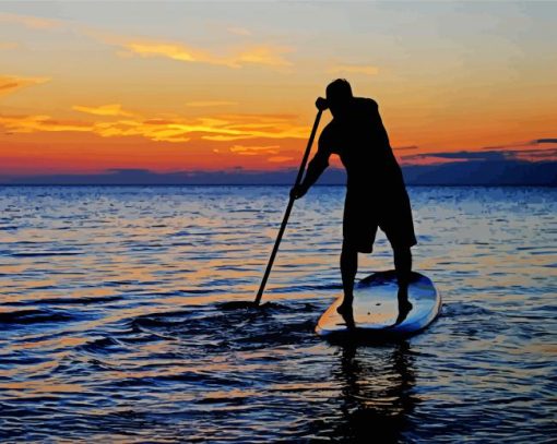 Stand Up Paddle In Sea paint by number