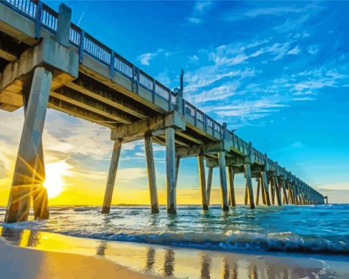 Sunrise Pensacola Florida Beach paint by number