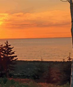 Sunset On The Bay Of Fundy paint by number