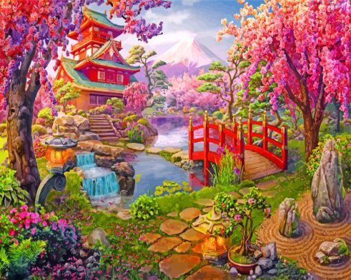 Tea House Art paint by number