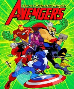 The Avengers Earth's Mightiest Heroes Poster paint by number