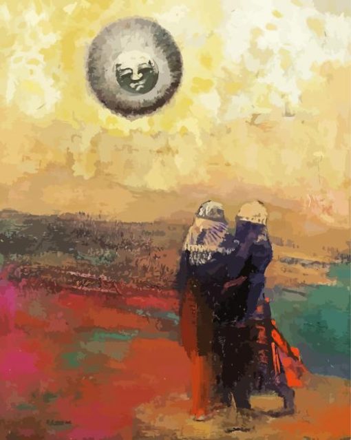 The Black Sun By Odilon Redon paint by number