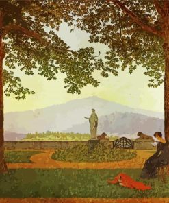 The Garden Terrace By Caspar David Friedrich paint by number