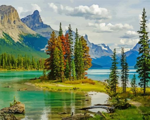 The Maligne Lake paint by numbers