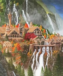 Rivendell Landscape Art paint by numbers