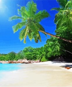 Tropical Beach Scene paint by number