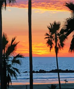 Venice Beach At Sunset paint by number