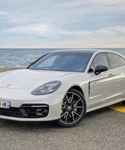 White Porsche Panamera paint by number