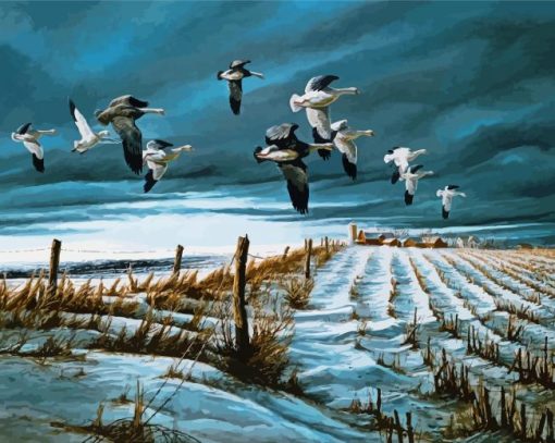 Winter Snows Terry Redlin paint by number