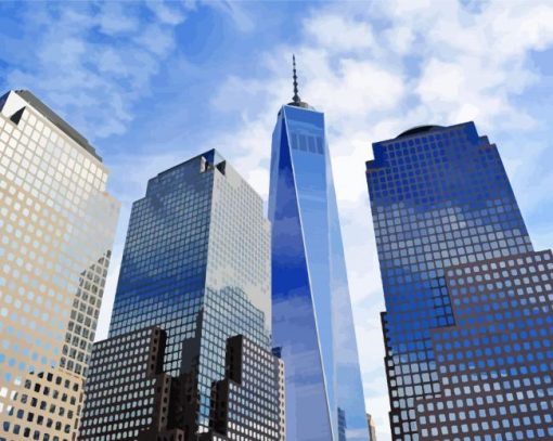 World Trade Center Towers New York City paint by number